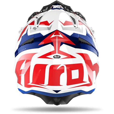 Casco Moto Cross Enduro Airoh AVIATOR ACE SWOOP Rosso Blu Lucido