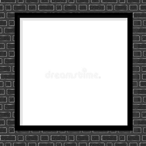 Black Artistic Brick Wall With Blank Square Poster Vector Illustration