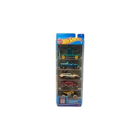 Set De 5 Vehicules Hot Wheels HW Sports Set De Voitures Skates Et Quad Miniatures Creme Rouge