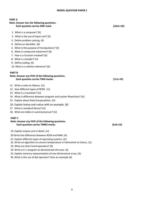 Karnataka St Puc Computer Science Model Paper Pdf Off