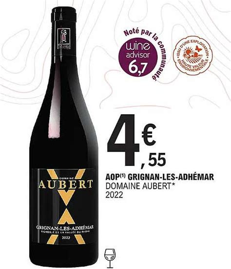 Promo Aop Grignan les adhémar Domaine Aubert 2022 chez E Leclerc