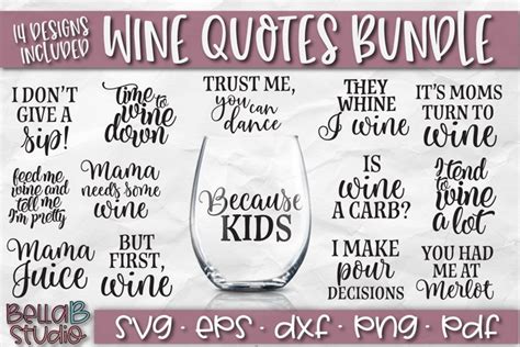 Wine Bundle SVG, Wine Quotes SVG, Wine SVG Files