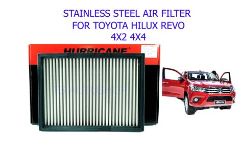 Power Air Flow Filter Hurricane Stainless Fit Toyota Hilux Revo Sr M