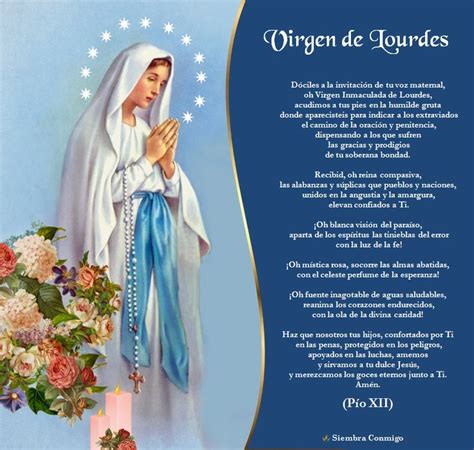 Virgen De Lourdes Oraciones Virgen De Lourdes Oracion Imágenes Catolicas