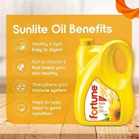 L Fortune Sunlite Refined Sunflower Oil Packaging Type Plastic