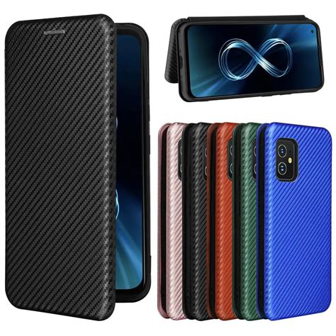 Funda De Cuero Con Tapa Para Asus Zenfone 8 ZS590KS 9 Carcasa De Fibra