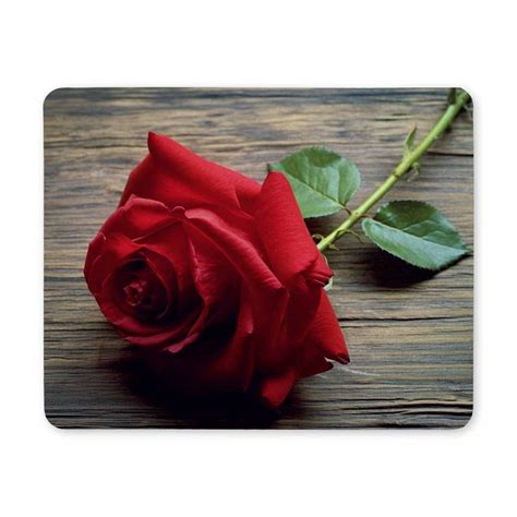 Personalized Red Rose Mouse Pad Rectangular Gaming Mouse Pad Natural