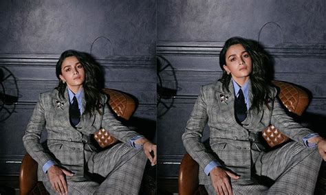 Checkmate Alia Bhatt Nails The Power Dressing Game In Grey Checkered