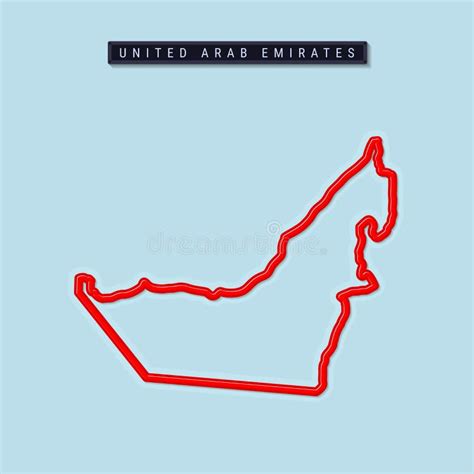 United Arab Emirates Editable Outline Map Vector Illustration Stock