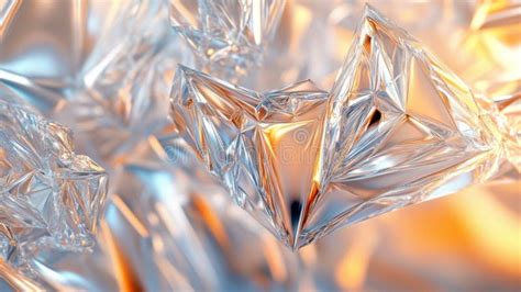 Abstract Crystal Structures Gleaming In Warm Light Stock Illustration