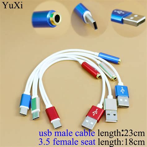 Yuxi Usb Type C Male To Female 3 5mm Jack Aux Headphone Audio Splitter