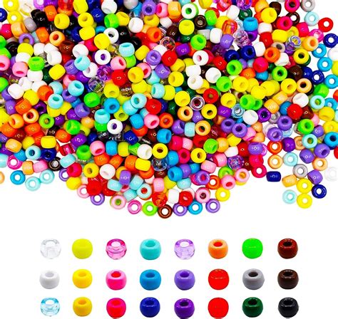 Pony Beads Pcs Colors X Mm Plastic Pony Beads For Craft Hair