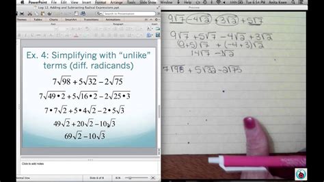 Adding And Subtracting Radical Expressions Youtube