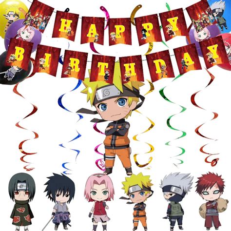 Conjunto de fiesta temática de Naruto para niños decoración de fiesta