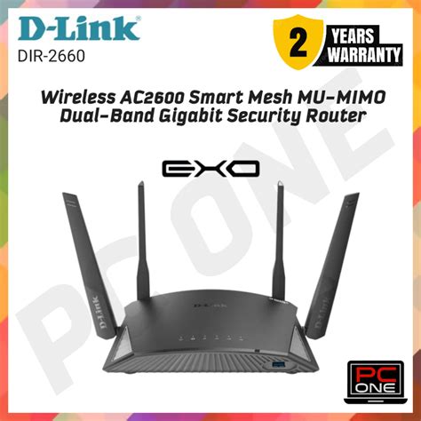 D Link DIR 2660 Wireless AC2600 Smart Mesh MU MIMO Dual Band Gigabit