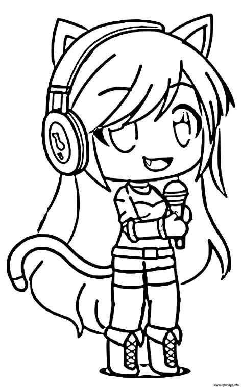 Coloriage Gacha Life Chante Une Chanson Jecolorie