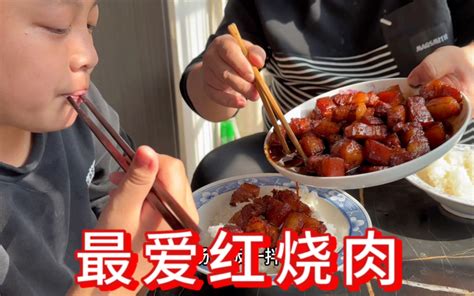 儿子想吃红烧肉了，胖龙最拿手，红烧肉做得晶莹剔透，太香了 胖龙的小生活 胖龙的小生活 哔哩哔哩视频