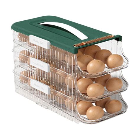 Rack Egg Holder For Fridge Auto Scrolling Egg Holder 4 Floors Egg