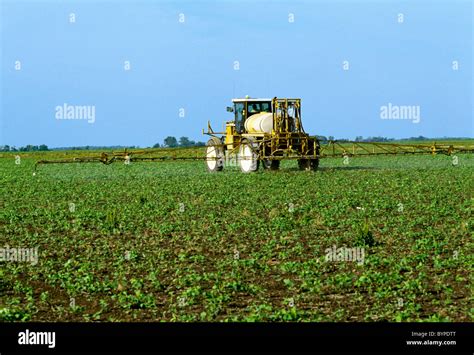 Agriculture Chemical Application A Rogator Applies Roundup Ultra To