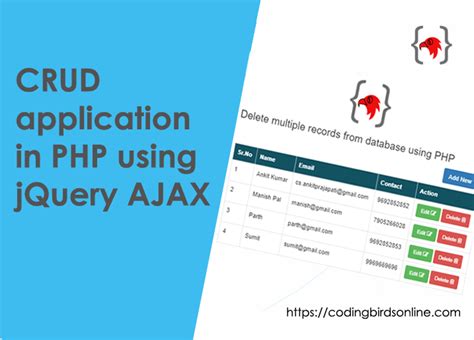 CRUD Application In PHP Using JQuery AJAX Coding Birds Online