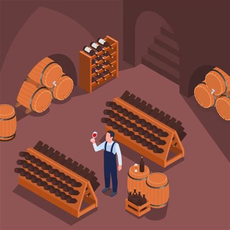 Wine Cellar Cartoon Royalty Free Vector Image Vectorstock