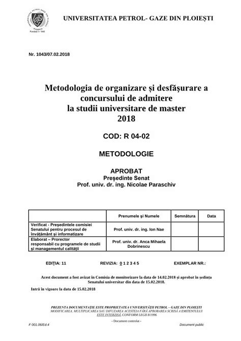 Pdf Metodologia De Organizare I Desf Urare A Concursului De