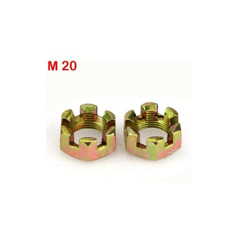 M20 Castle Nuts Pack 2 Wheel Axle Hub Slotted Nut