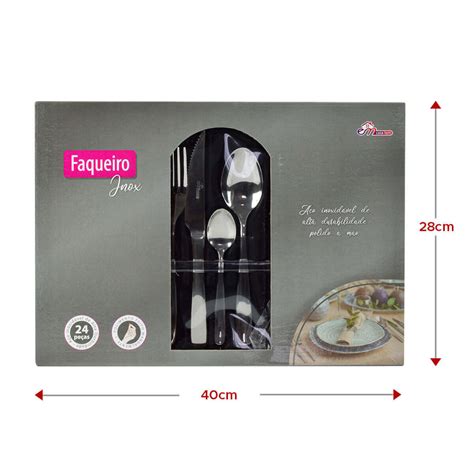 Kit Jogo Faqueiro Talheres 24 Peças Inox Luxo Prime