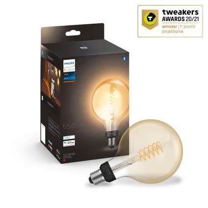 Philips Hue Filamentlamp Globe G125 LED Warm Wit Licht E27