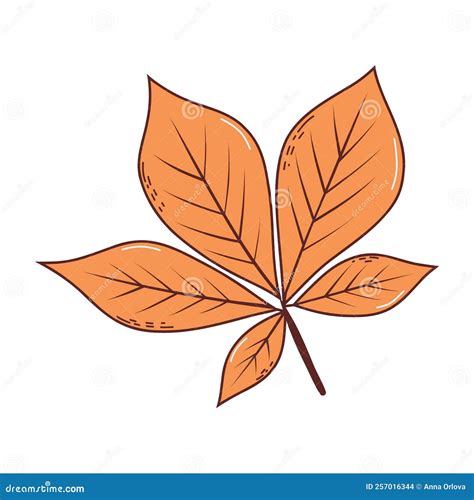 Autumn Leaf Vector Illustration In Hand Drawn Style Stock Vector Illustration Of Floral