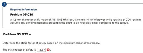Solved Required Information Problem 05 039 A 42 Mm Diameter