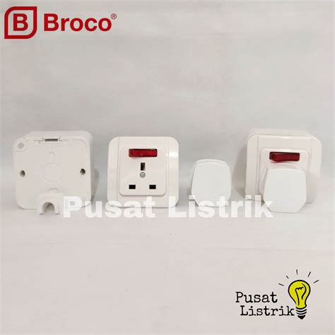 Stop Kontak AC Set Broco Galleo Putih Stop Kontak AC 1 Set On Off