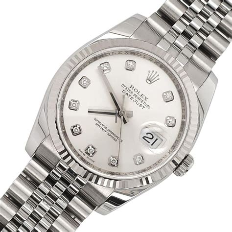 Rolex Datejust 36MM Factory Silver Diamond Dial/White Gold... for ...