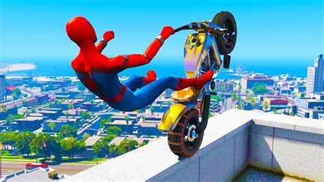 GTA 5 Spiderman Epic Jumps Spider Man Stunts Fails YouTube