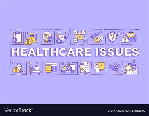 Healthcare Issues Word Concepts Purple Banner Vector Image