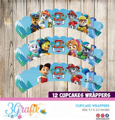 Paw Patrol Cupcake Wrapper Printable Grafik