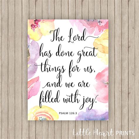 Psalm The Lord Has Done Great Things For Us Printable Etsy