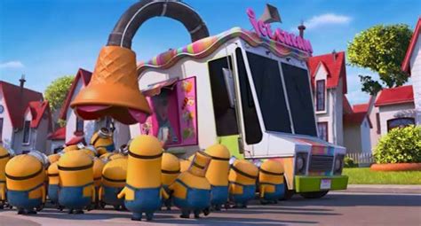 Despicable Me 2 - movie still shot frame - minions run to ice cream ...