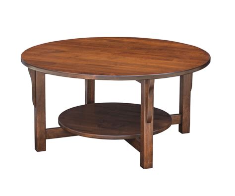 Prairie Mission Round Coffee Table With Shelf Schrocks Heritage