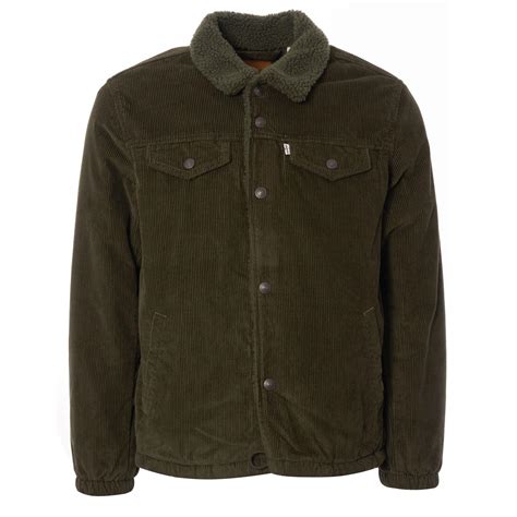 Levi S Corduroy Levi S Levi S Sherpa Trucker Jacket In Green For Men Lyst