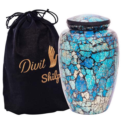 Buy Divit Shilp Cremation Urn For Human Ashes With Satin Bag For