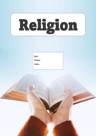 Pages De Garde RELIGION Pour Cahiers 2024