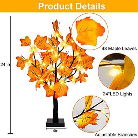 Pack Inch Fall Lighted Maple Tree Led Lights Thanksgiving