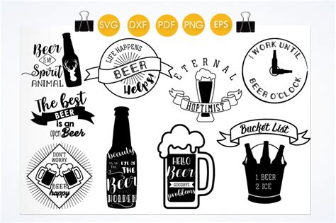 Beer Svg Bundle Cutting Files Svg Dxf Pdf Eps Png By Prettycuttables Thehungryjpeg