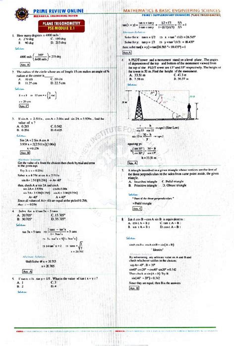 Plane Trigonometry Solutions Pdfcoffee