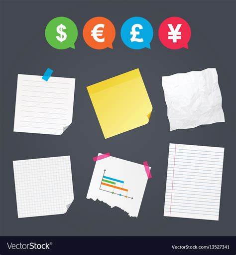 Dollar Euro Pound And Yen Currency Icons Vector Image