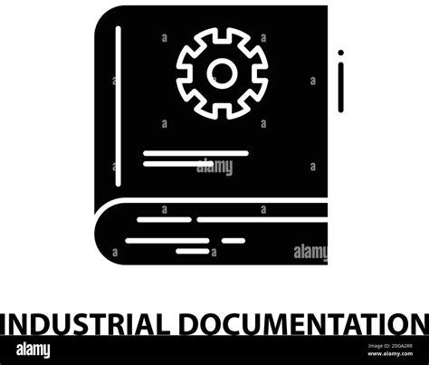 Industrial Documentation Icon Black Vector Sign With Editable Strokes