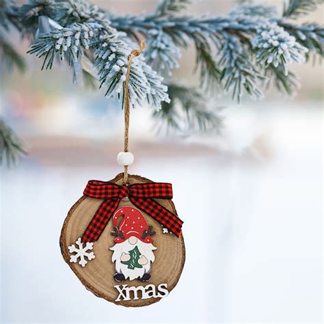 Christmas Hanging Wood Ornaments Hollow Wood Carving Gift Labels