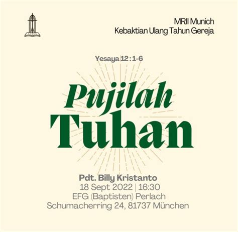 Kebaktian Ulang Tahun Gereja MRII Munich IREC Munich