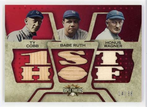 TY COBB BABE RUTH HONUS Wagner 2008 Topps Triple Threads 14 35 TTRC